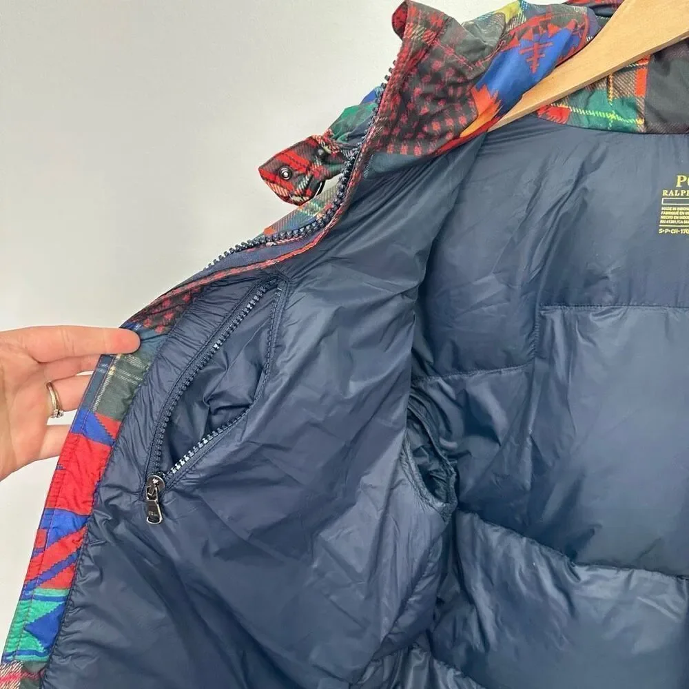 Polo Ralph Lauren Men’s Unisex Ripstop Patchwork Aztec Goose Down Zip Jacket